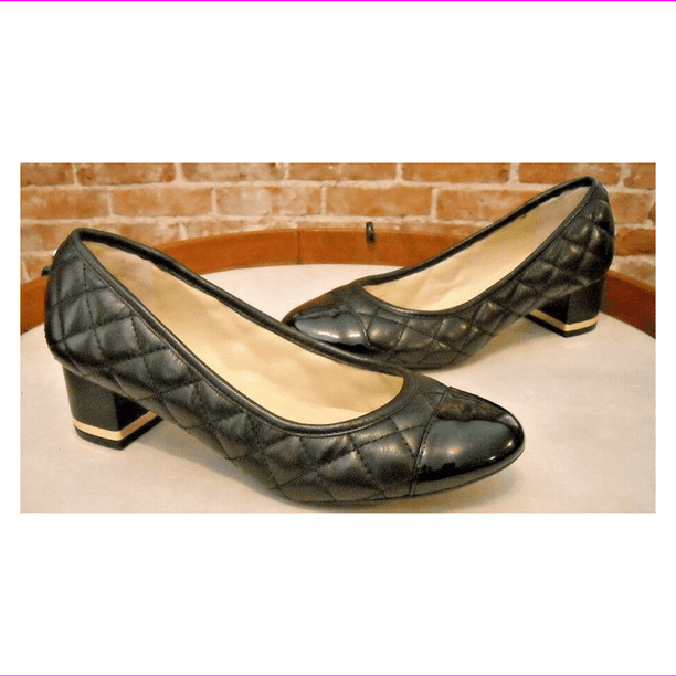 Isaac Mizrahi 'Kaley' Heels Dark Red Quilted Leather Cap-toe Pumps 7.5M Isaac Mizrahi 'Kaley' Heels Dark Red Quilted Leather Cap-toe Pumps 7.5M